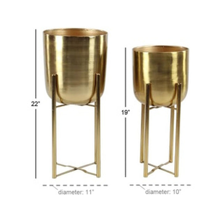 Planter Gold Dome Large Planter Pot with Removable Stand