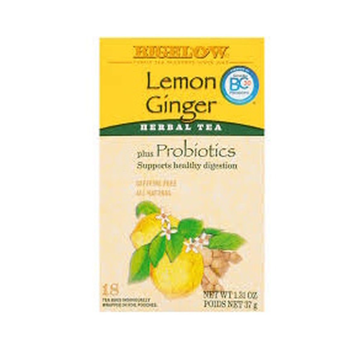 Bigelow Lemon Ginger Tea 18's Herbal