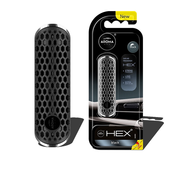 AROMA Car Air Freshener Hex Black Polymer