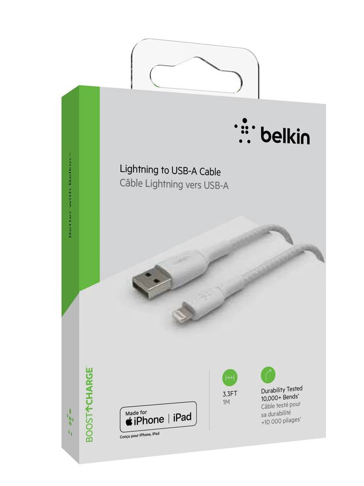 BELKIN Cable Lighting - USB-A CAA002 Boost Charge 3.3' 12W White