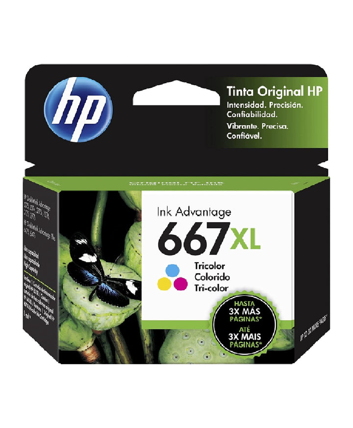 HP Computer Printer Ink 667XL TRI-COLOR 3YM80AL