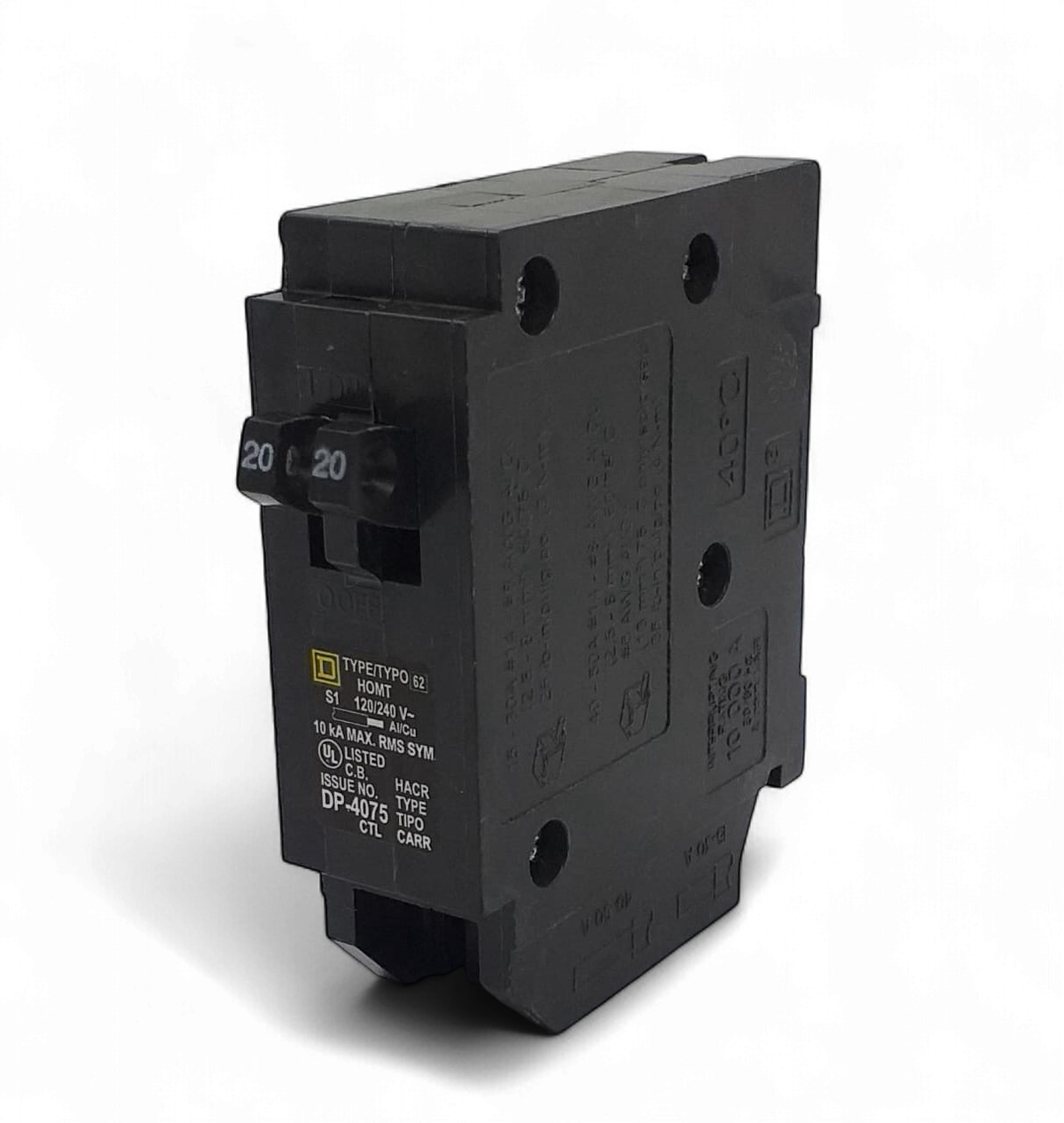 SQUARE D Breaker 20/20AMPS Duplex