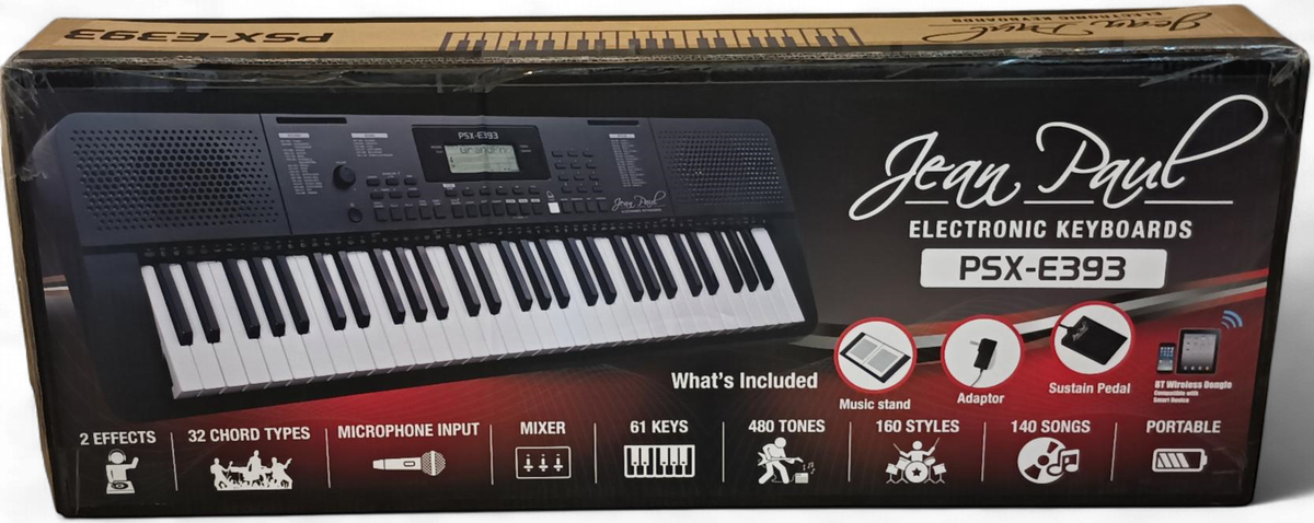 JEAN PAUL Key Board PSX-E393 61-KEYS Bluetooth & Adaptor