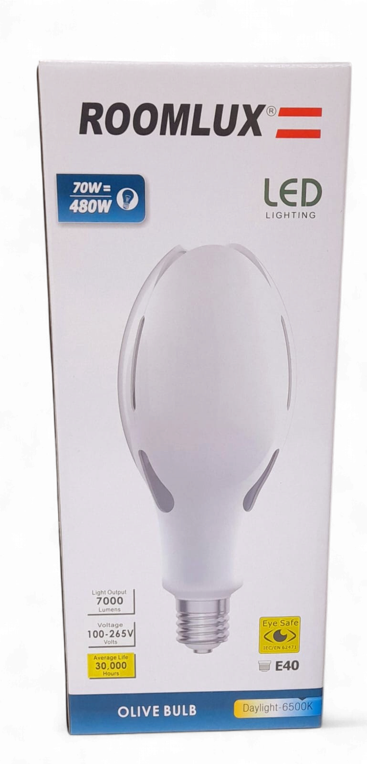 ROOMLUX Bulb LED 70W Olive 100-265 E40 6500K B75800