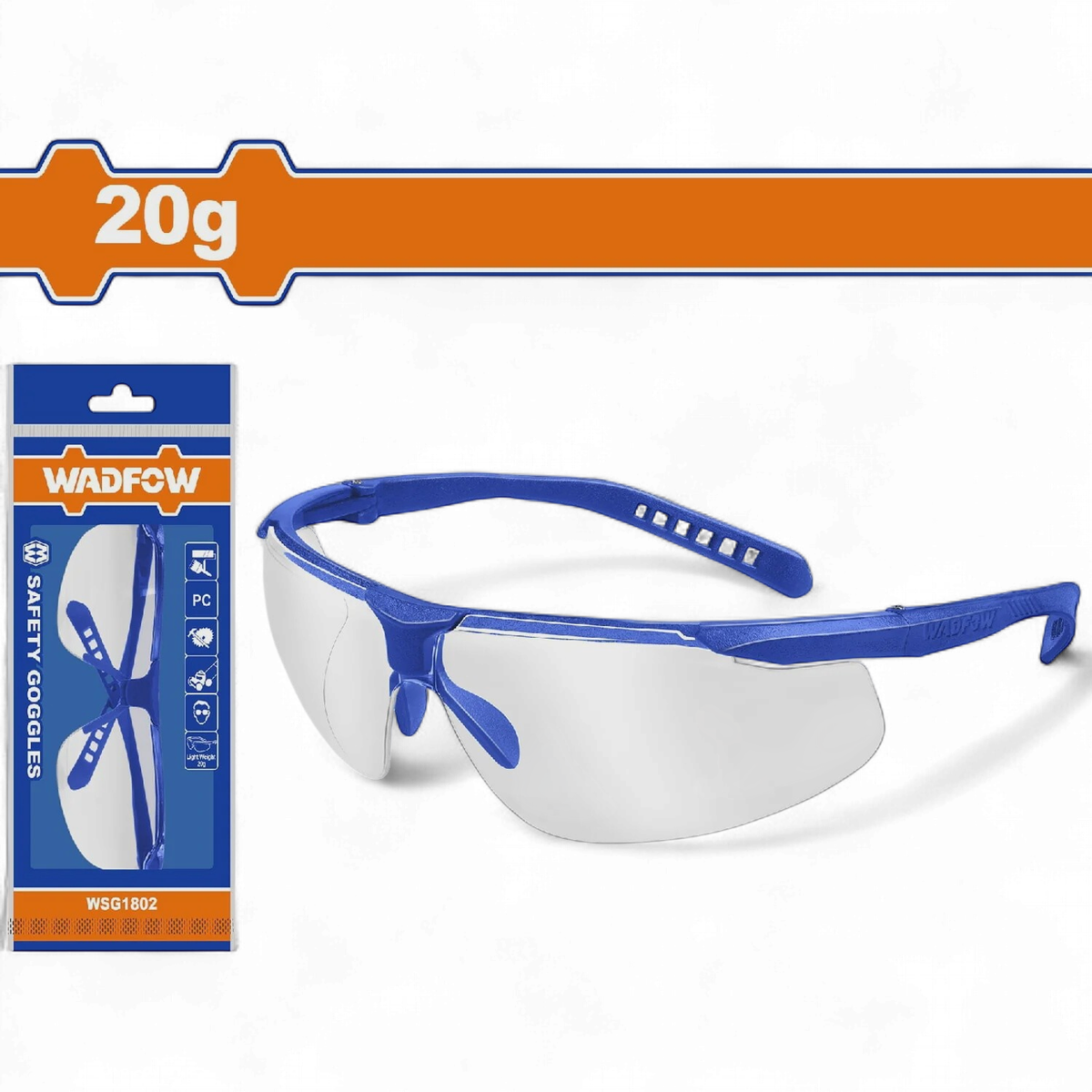 WADFOW Safety Goggles Clear WSG1802 20G