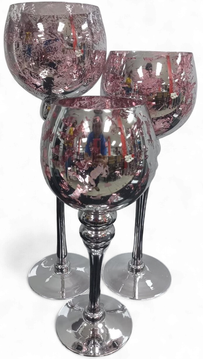 Candle Holder Set of 3 Glass JL-A54