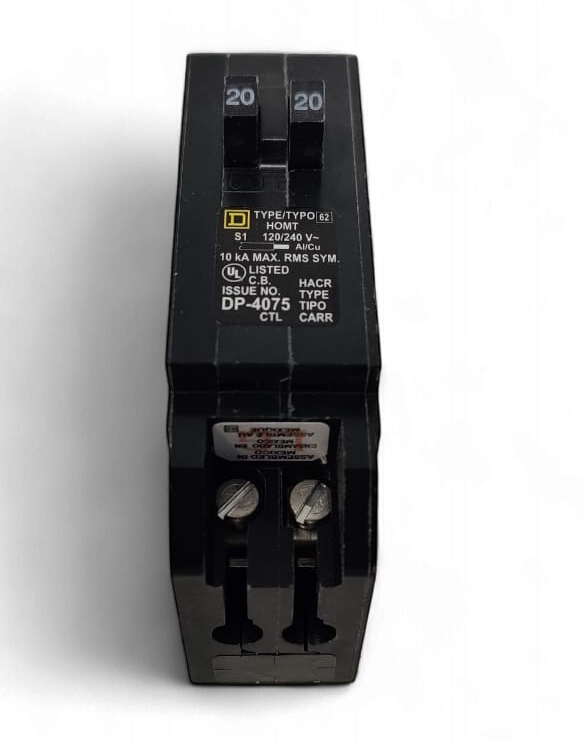 SQUARE D Breaker 20/20AMPS Duplex