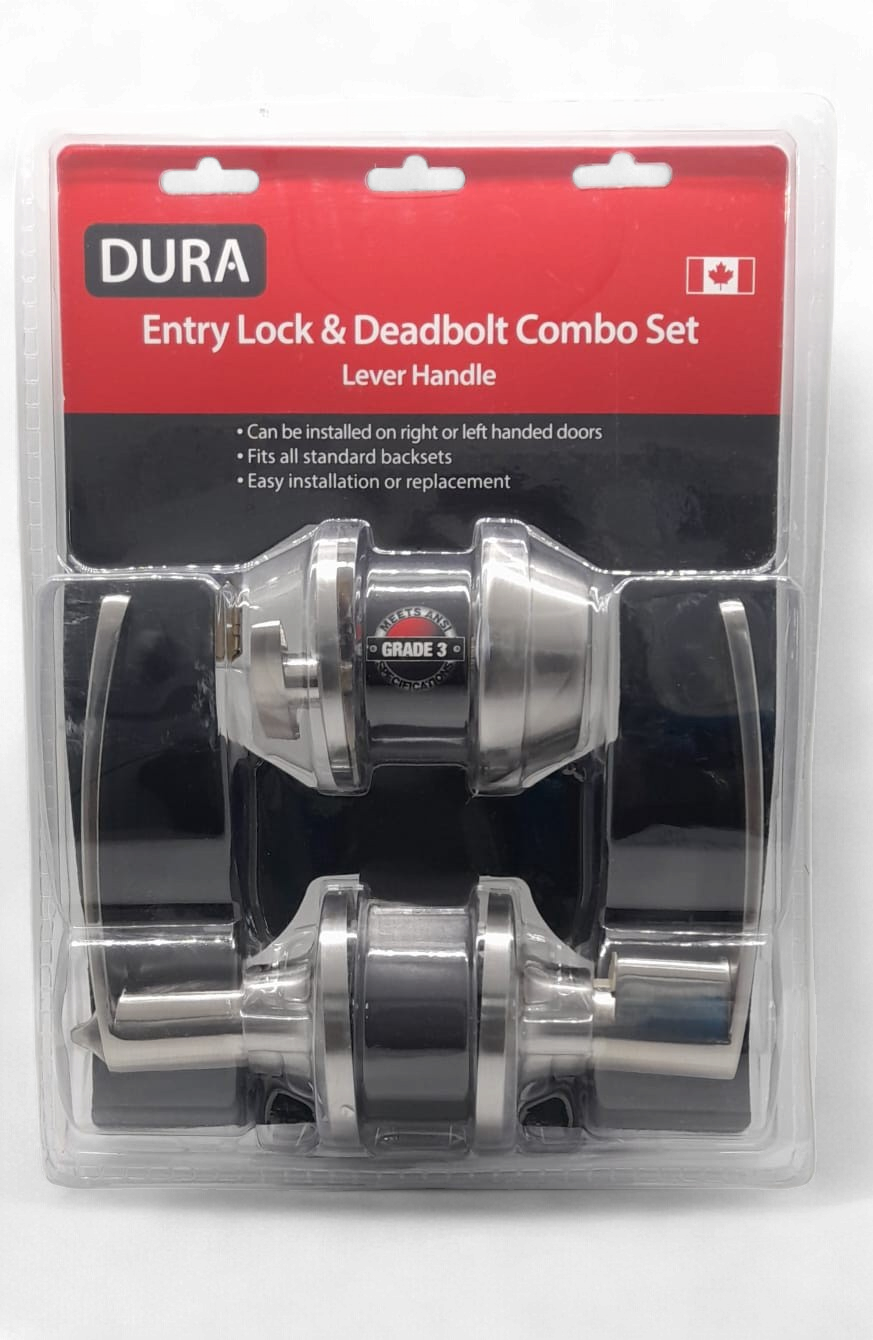 DURA Lock Combo Lever & Deadbolt Sn 6491ET+7301SNVP