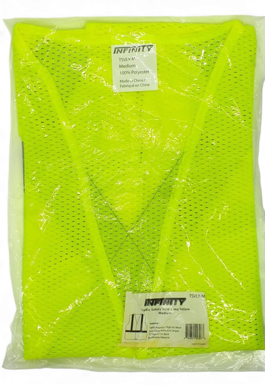 INFINITY Safety Vest Lime Yellow Med TSVLY-M