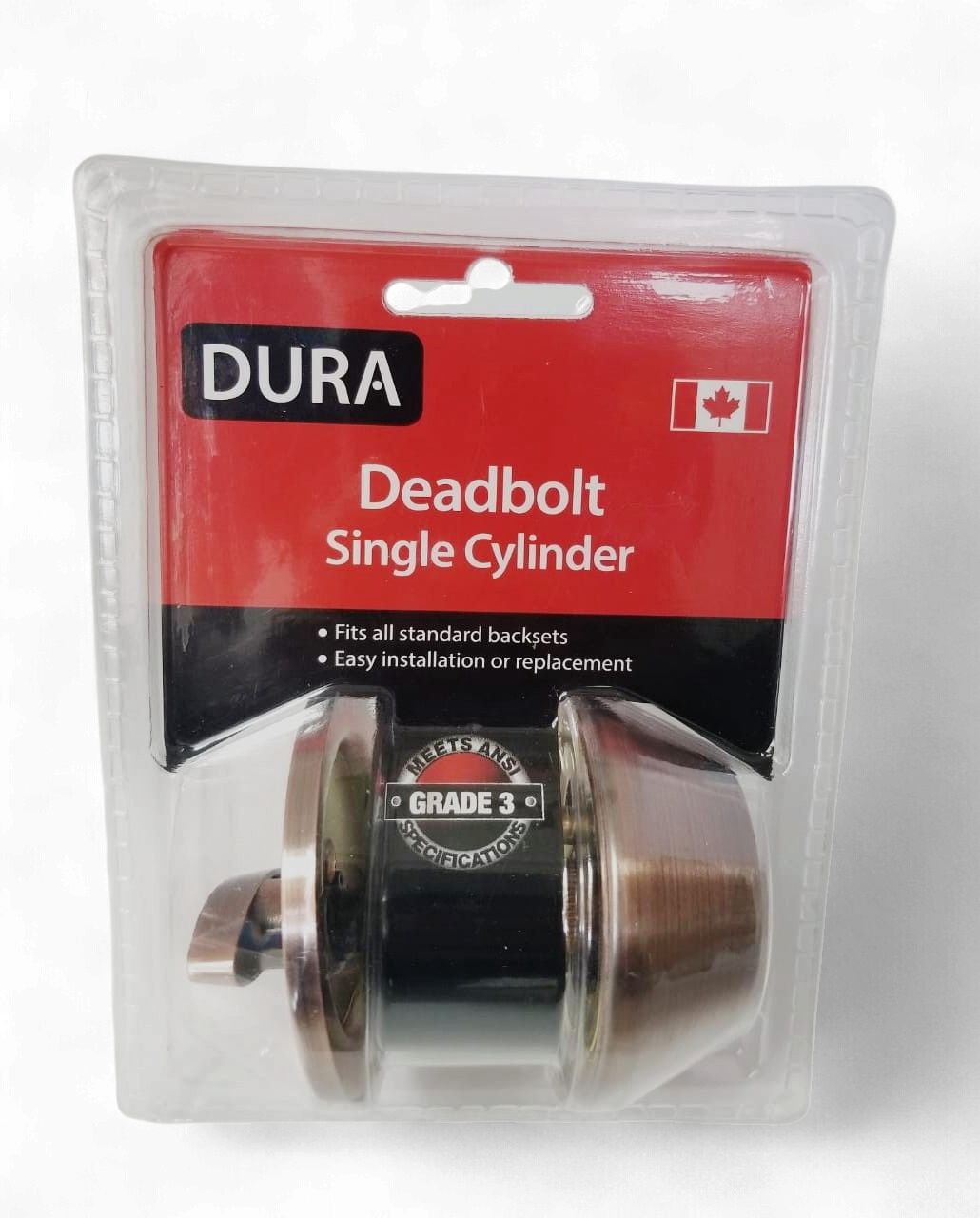 DURA Lock Deadbolt Single AC #7301ACVP