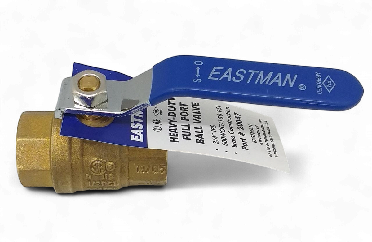 EASTMAN Lever Valve 3/4" #20047LF Heavy Duty Brass