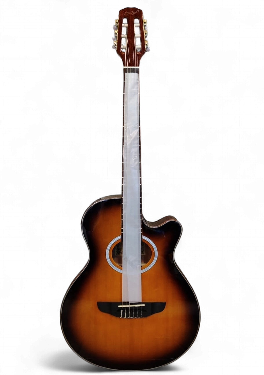 JEAN PAUL Guitar JPCX50CET-YB Glossy Yellow Burst 39" Acoustic Electric Cutaway Nylon Strings
