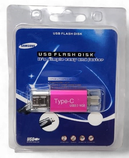 JFNV Computer Flash Drive 16GB USB - TYPE-C 3.0 Disk Metal / Red