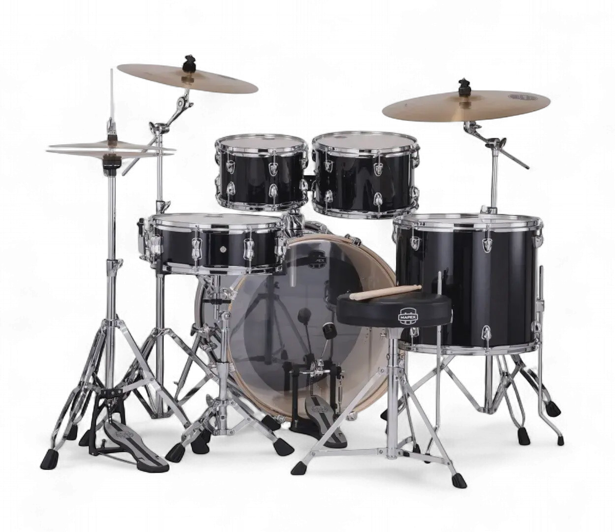 MAPEX Drum Set VE5295FTCVH Venus Shell 5PCS Black Galaxy Sparkle 2 Box