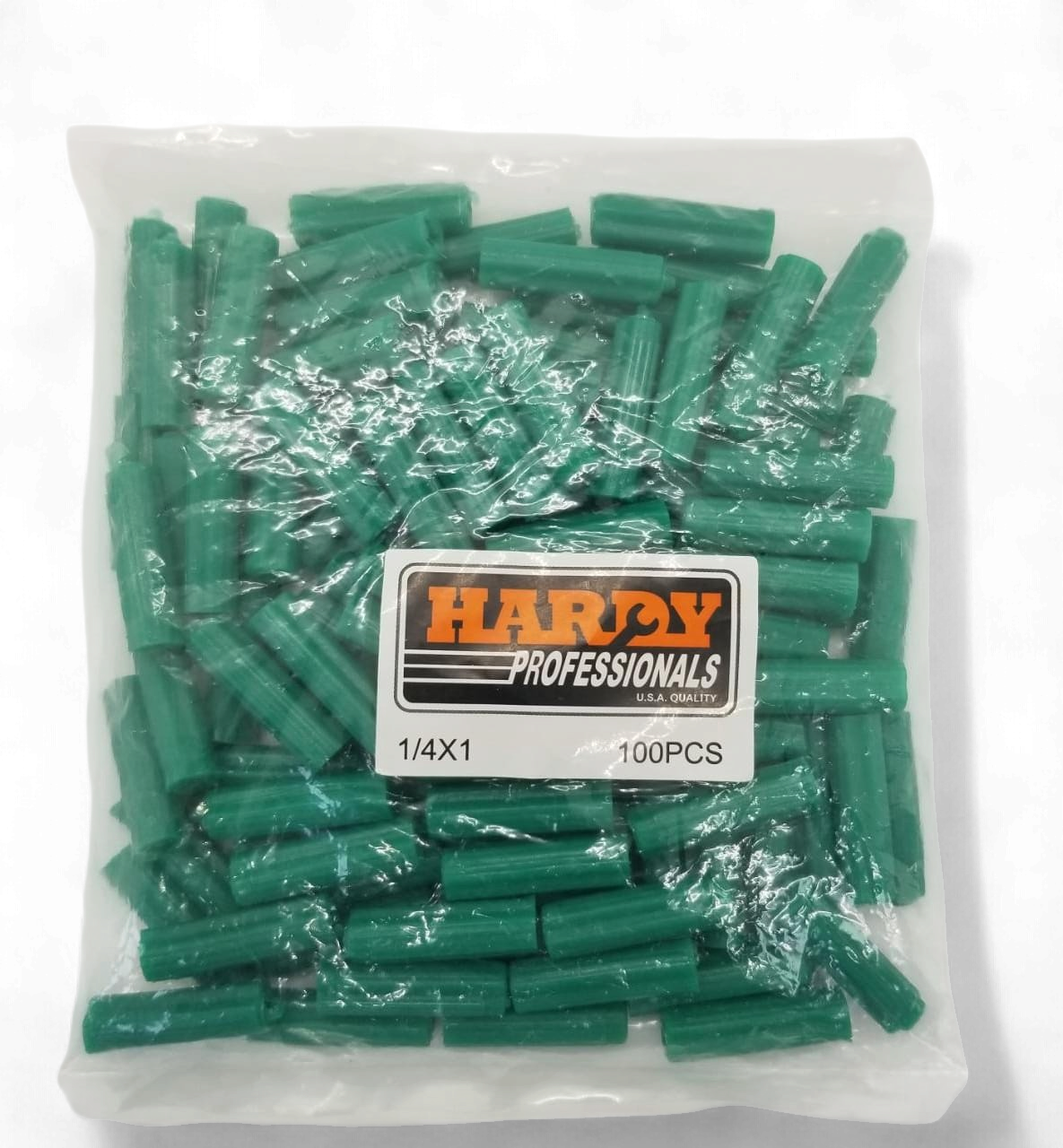 HARDY Wall Plug Green 1" X 1/4" 100PCS Pk
