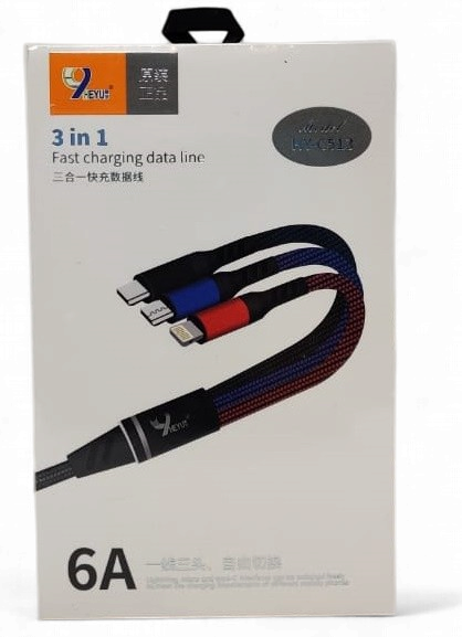 HEYU Cable USB 3 IN 1 HY-C513 6A