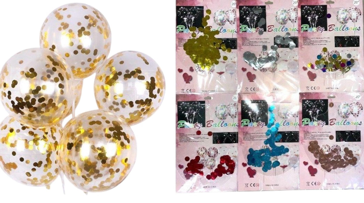 Party Balloons Latex Type with Confetti 20" QQ-3291/Y46