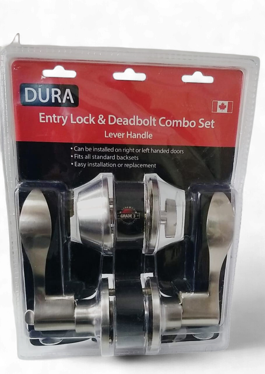 DURA Lock Combo Set Lever & Deadbolt Stainless Steel 1860ET+7301SNVP
