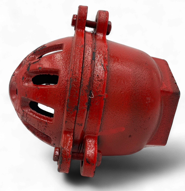 Water Pump Foot Valve 3" Metal Red Strainer Heavy Duty