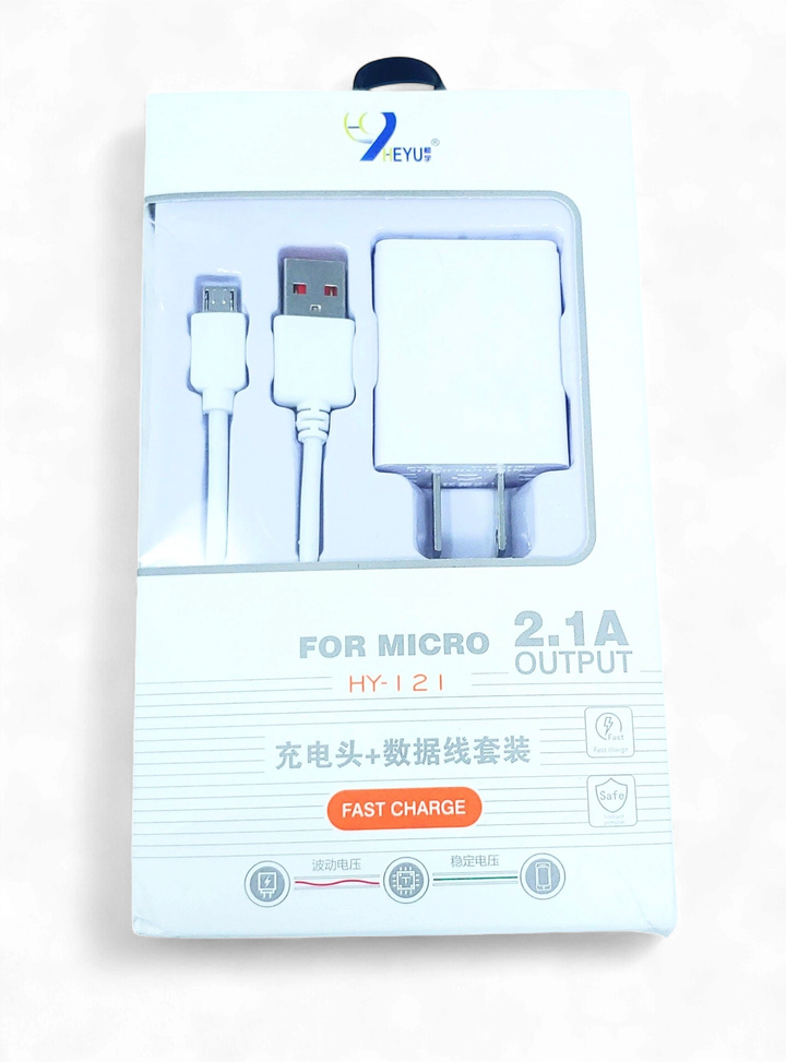 HEYU Charger USB Adaptor HY-121 2.1A with Cable Micro Fast Charge