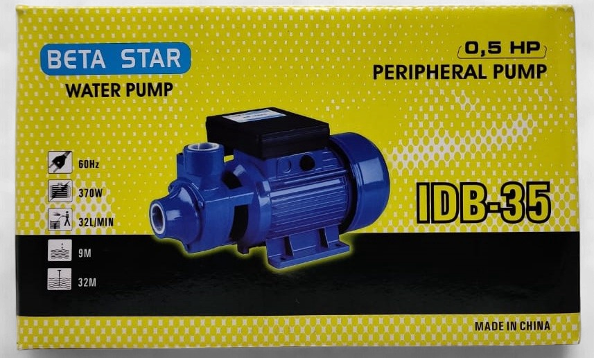 BETA STAR Water Pump IDB-35 0.5HP 220V