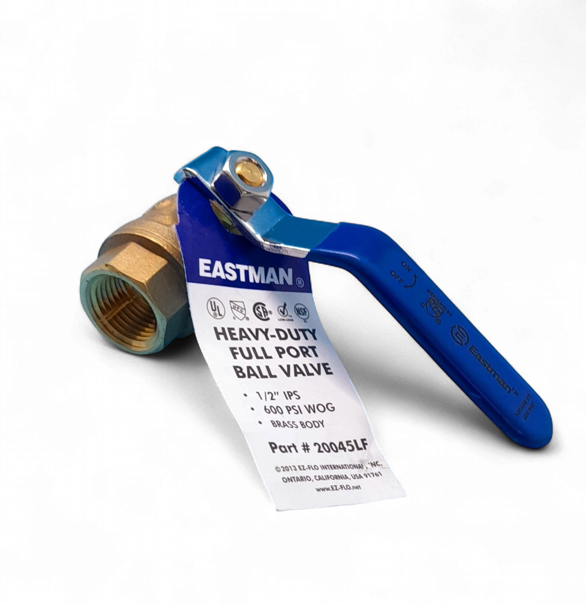 EASTMAN Lever Valve 1/2" #20045LF Heavy Duty Brass