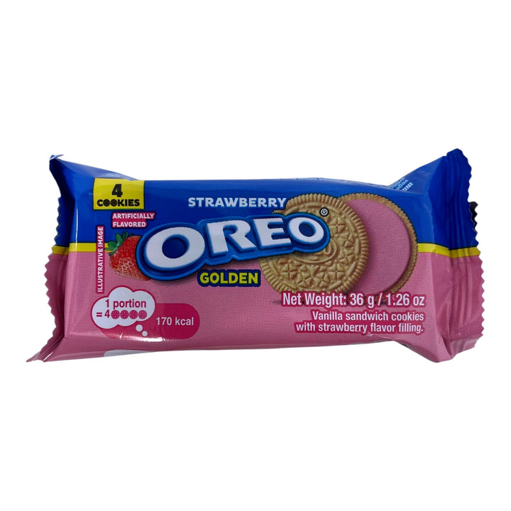 NABISCO Oreo Strawberry Golden Cookies 1PACK of 4-COOKIES Single 36G