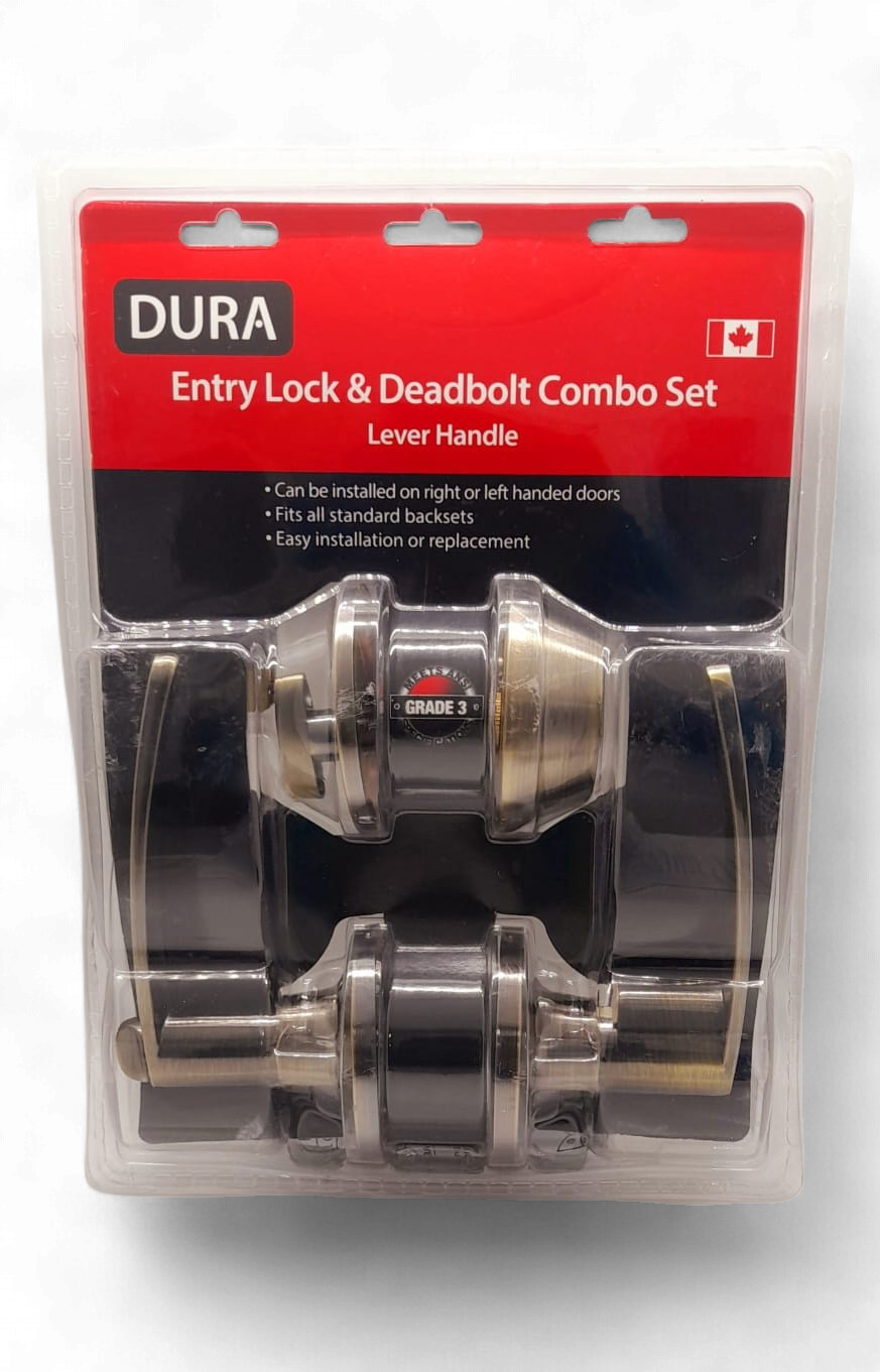 DURA Lock Combo Lever & Deadbolt Ab 6491ET+7301ABVP