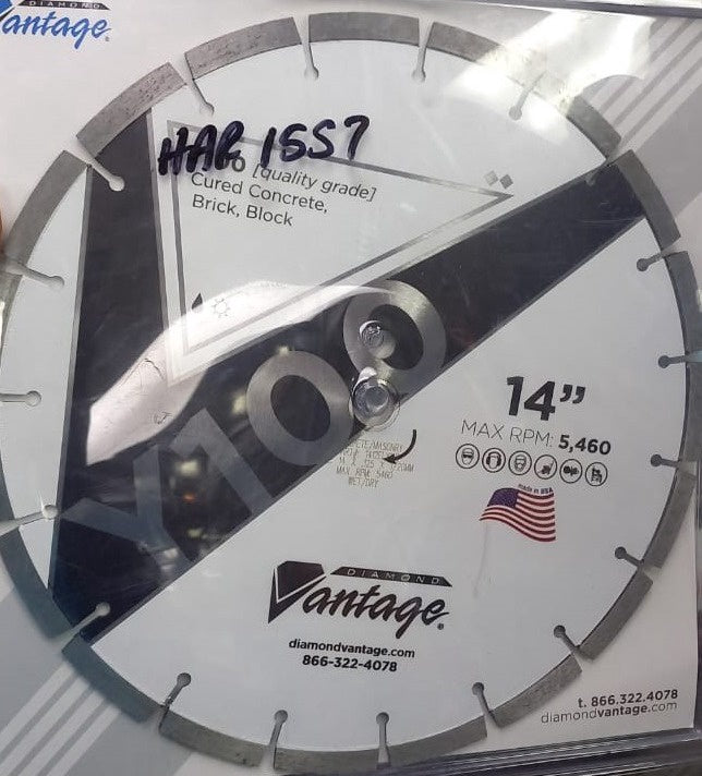 Disc 14" Concrete Cutting WHD-14S Proudly Made IN America U.s.a Max RPM 5, 460