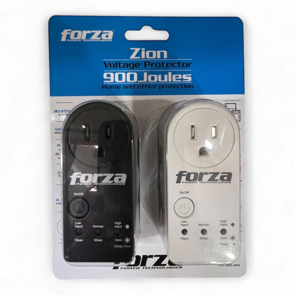 FORZA Protector Voltage FVP-1201 2PK 2PCS Pack 900J 1800W White and Black