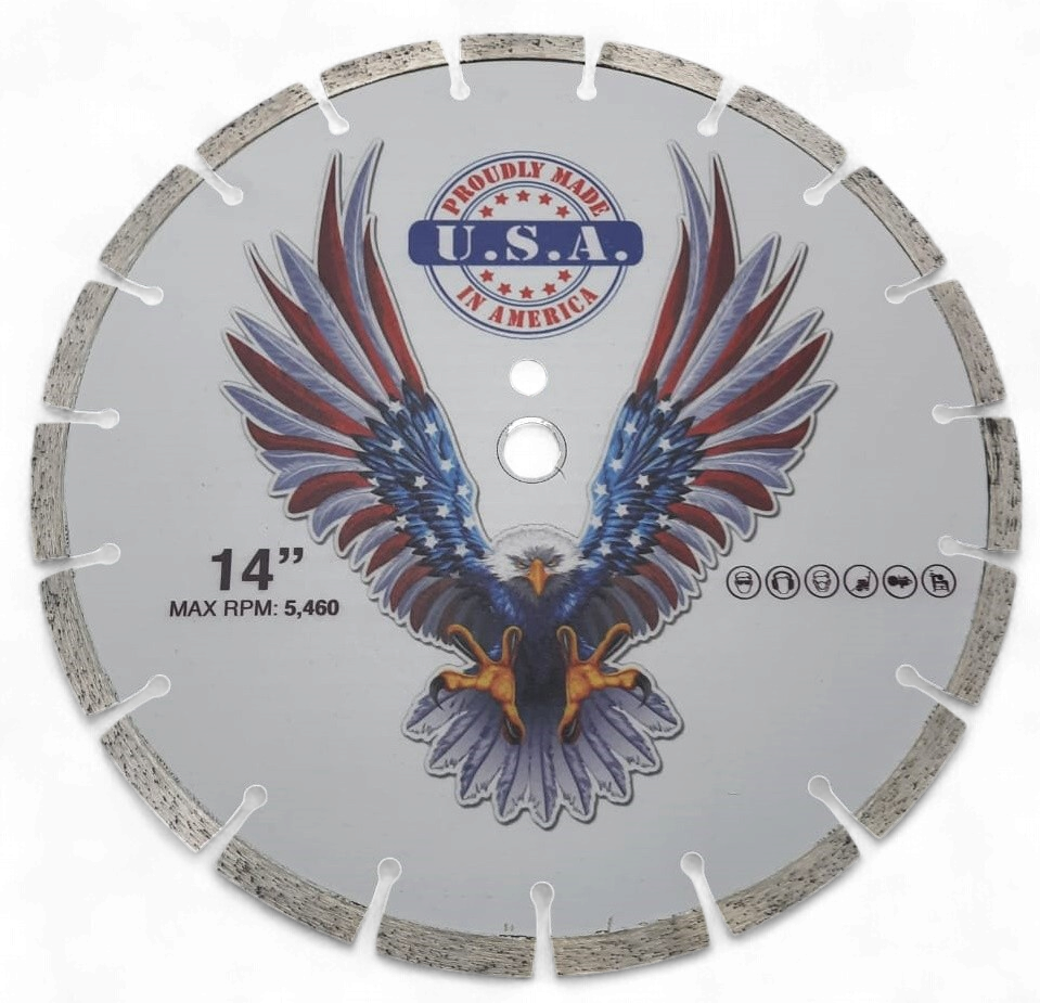 Disc 14" Concrete Cutting WHD-14S Proudly Made IN America U.s.a Max RPM 5, 460