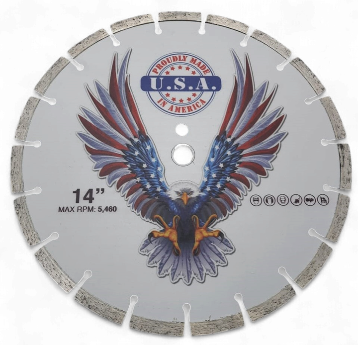 Disc 14" Concrete Cutting WHD-14S Proudly Made IN America U.s.a Max RPM 5, 460