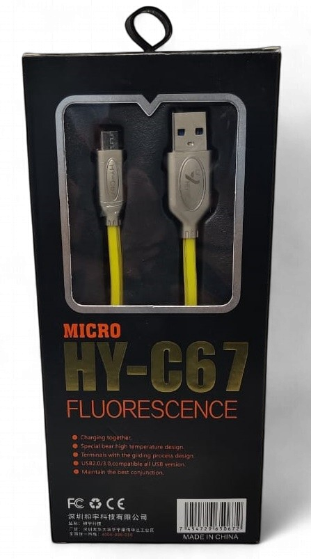 HEYU Cable USB HY-C67 2.1A Micro 1000MM Fluorescence