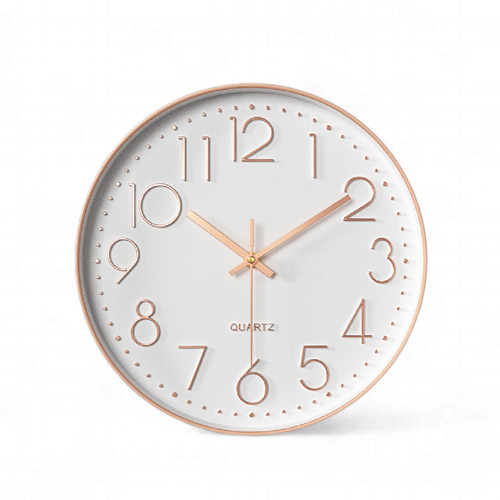 MUTBERG Clock Wall HJC-2015E-004 14" Modern White Silent NON-TICKING Analog