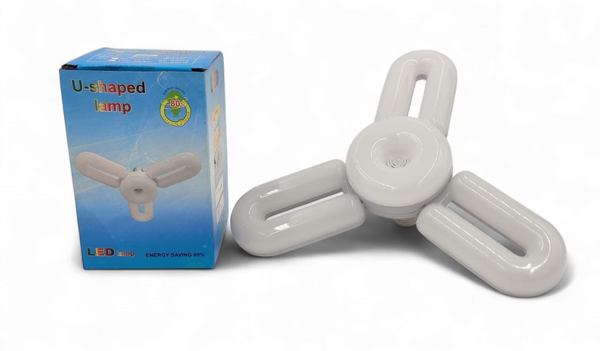 JFNV Bulb LED Fan Blade 40W 6500K 85-265V Deformable U-SHAPED 3 Blade J.f.n.v