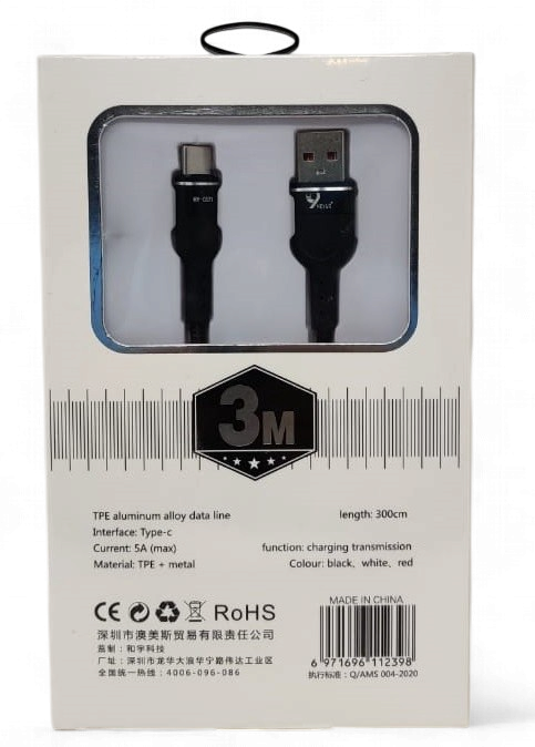 HEYU Cable USB HY-C521 TYPE-C 5A 3000MM