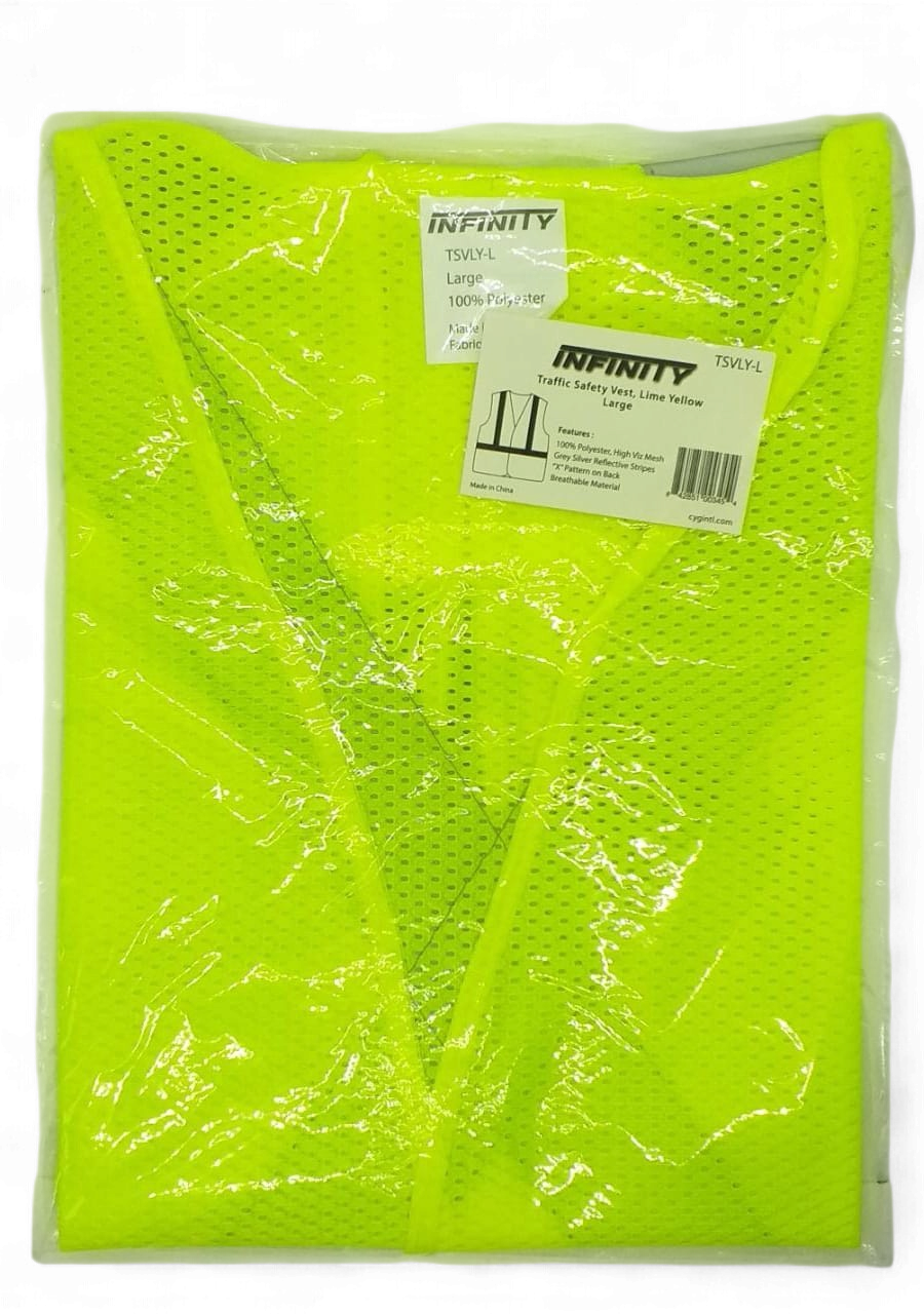 INFINITY Safety Vest Lime Yellow Lg TSVLY-L