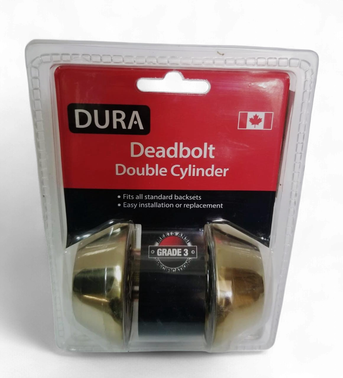 DURA Lock Deadbolt Double Gold #7312PBVP