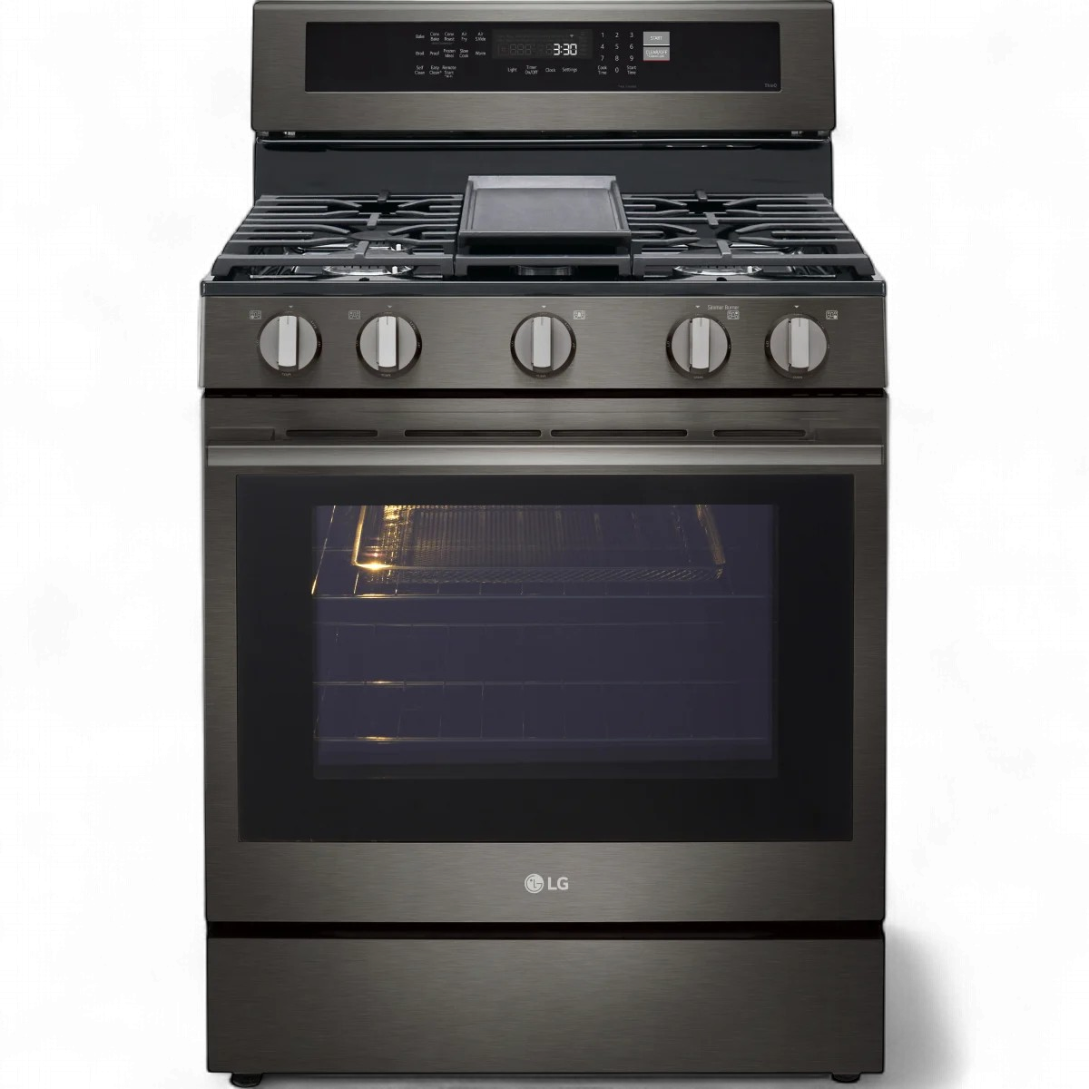 LG Stove 5 Burner 30" LRGN6325Z with Air Fryer Smart WIFI True Convection Easy Clean with PLATE-GRIDDLE