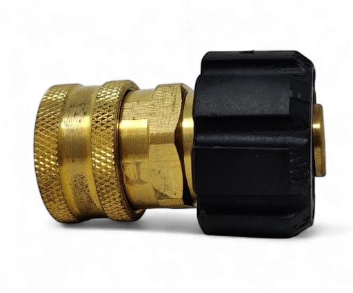 Pressure Washer Coupler Brass M22 Quick Release to Tread 3/8" QD-14MM Black End