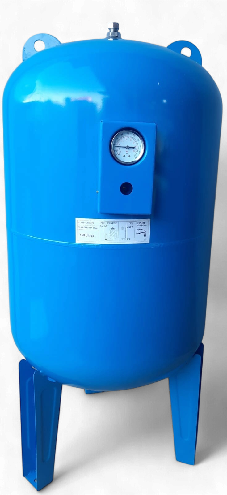 Pressure Tank 150LT Varem NSC-2443 Blue on Stand with Guage