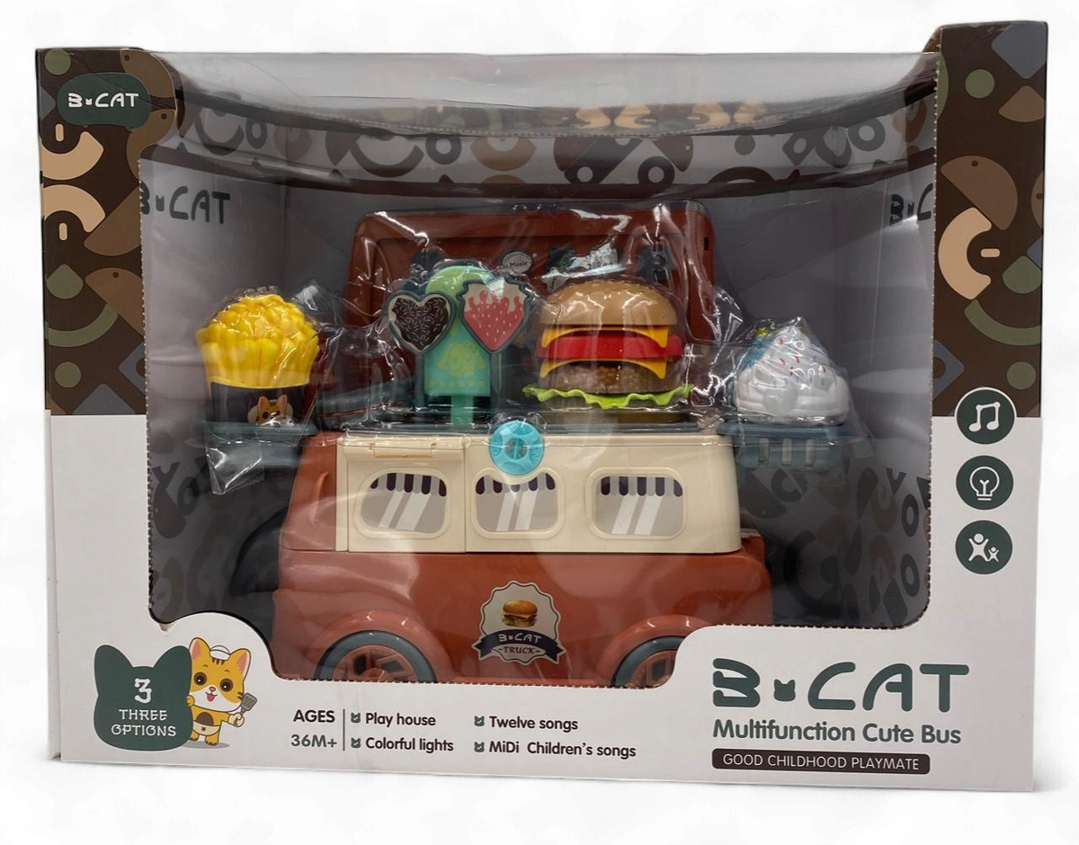 GENERIC Toy Bus Food Kitchen Play Set 3 Cat Multifunction Cute R003