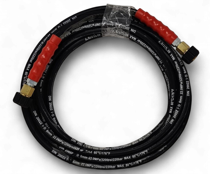 Pressure Washer Hose 3200PSI Din 20022 I.d Double Thread Metal 1/4" X 25'