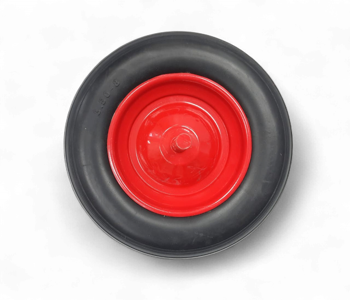 Wheel Barrow Wheel 3.50-8 Smooth Hard Red Rim