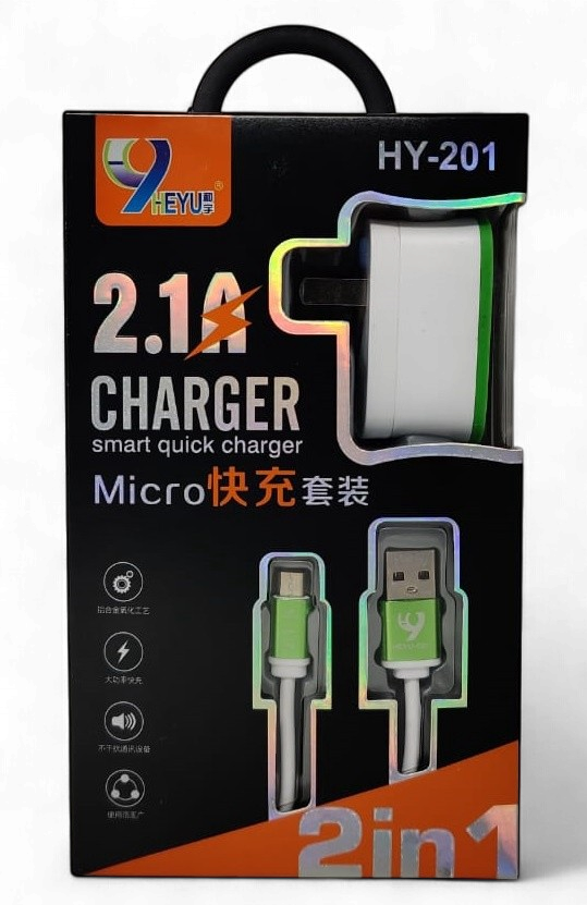 HEYU Charger USB Adaptor HY-201 2.1A 2IN1 with Cable Micro