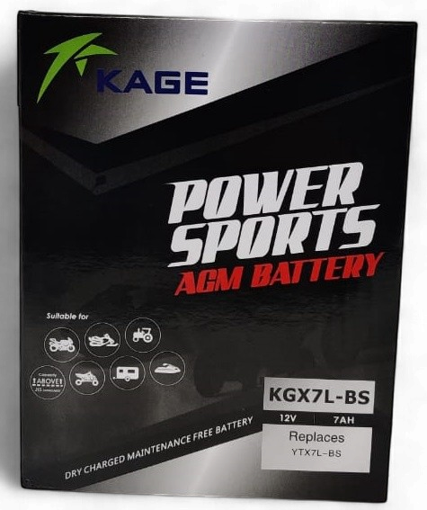 KAGE M/CYCLE Battery KGX7L-BS YTX7L-BS with Acid 12V 7AH