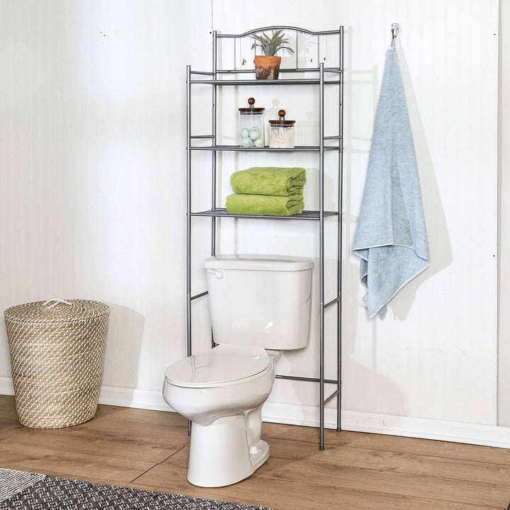 LEOSTAR Bathroom Rack Leo Star 72236278 P05034 Gray Over Toilet Shelf Organizer