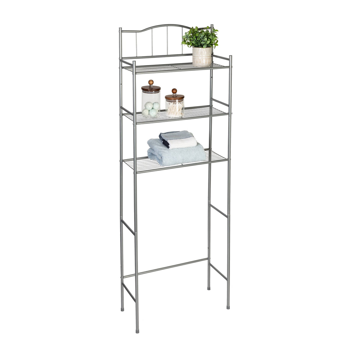 LEOSTAR Bathroom Rack Leo Star 72236278 P05034 Gray Over Toilet Shelf Organizer