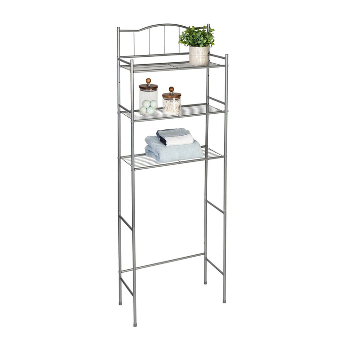 LEOSTAR Bathroom Rack Leo Star 72236278 P05034 Gray Over Toilet Shelf Organizer