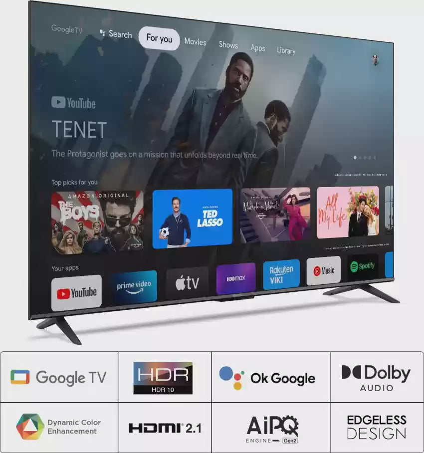 IFFALCON Television 65" IFF65U62 Google Smart 4K Hdr TV LED Powered by Tcl
